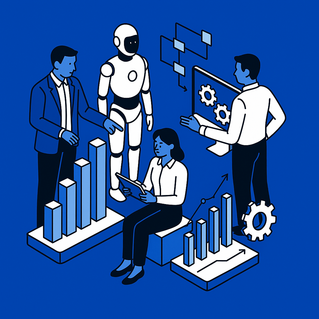 Equipo de trabajo en Colombia implementando automatización con agentes de inteligencia artificial